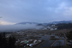 棚田の朝霧