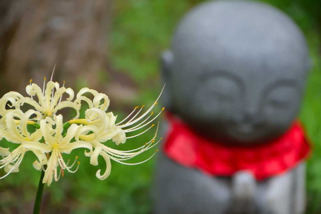 彼岸花とお地蔵様