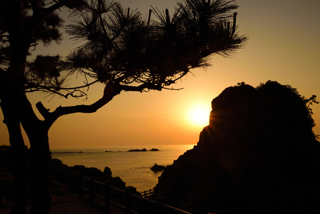 夕方の風景～松と鉾島～