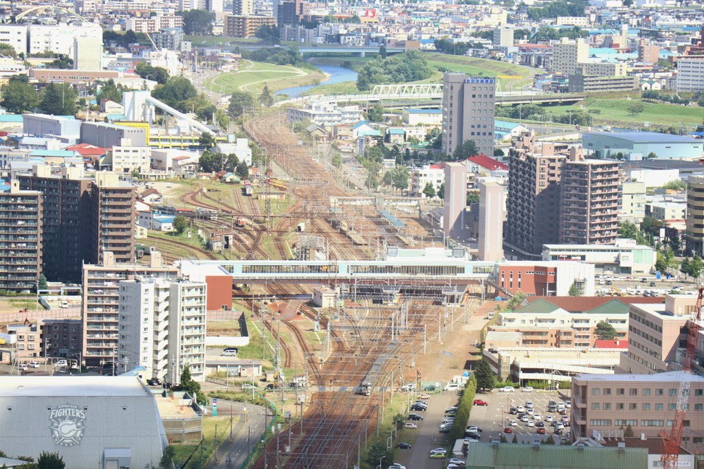 新しくなる苗穂駅をＪＲタワーより