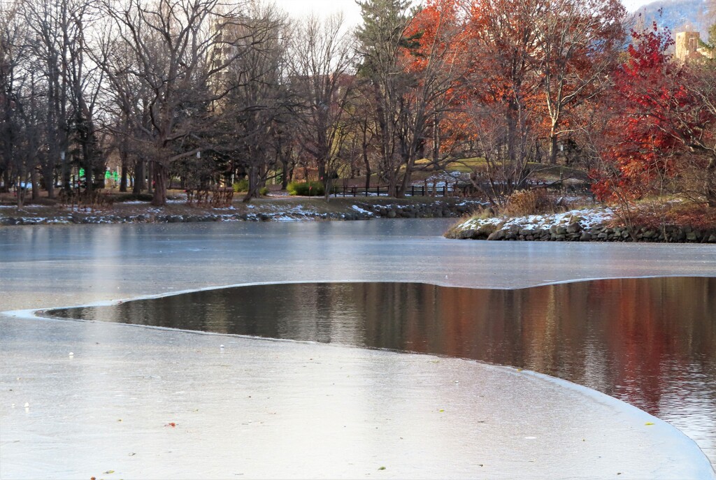 半氷の池