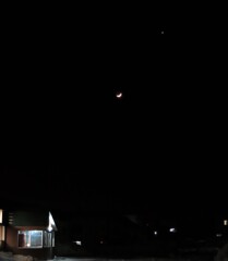 三日月と金星