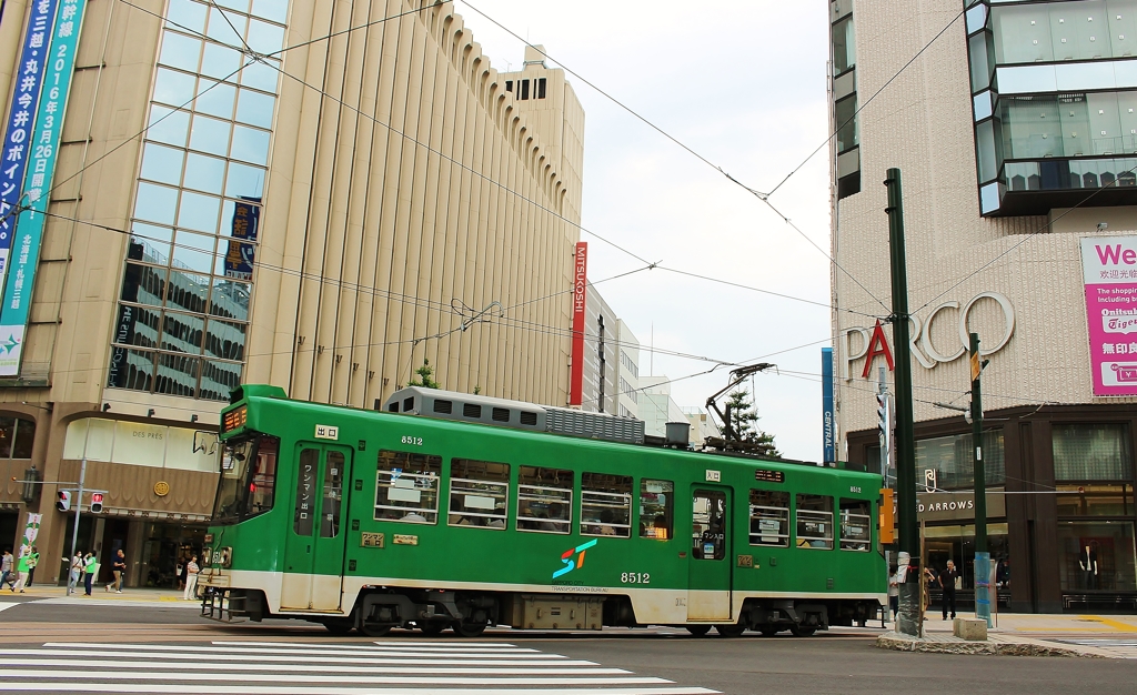 路面電車の走る街並み