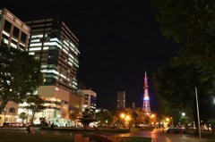 夜の大通公園　３　４丁目から