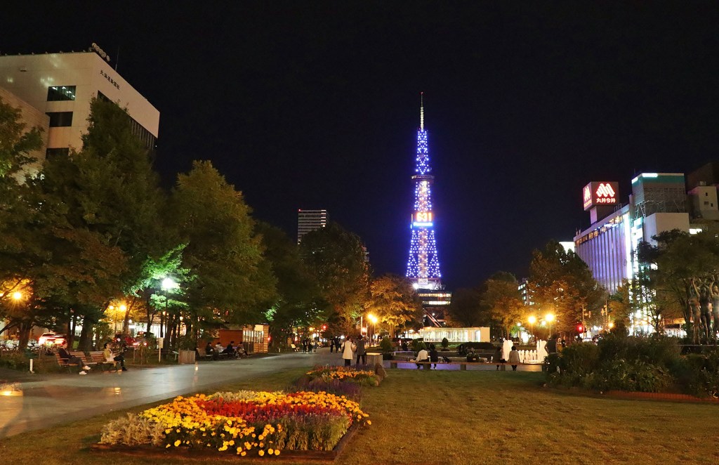 夜の大通公園　７　ベタベタな光景