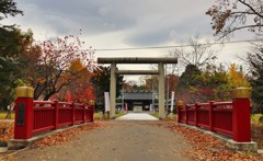 赤い橋と護国神社