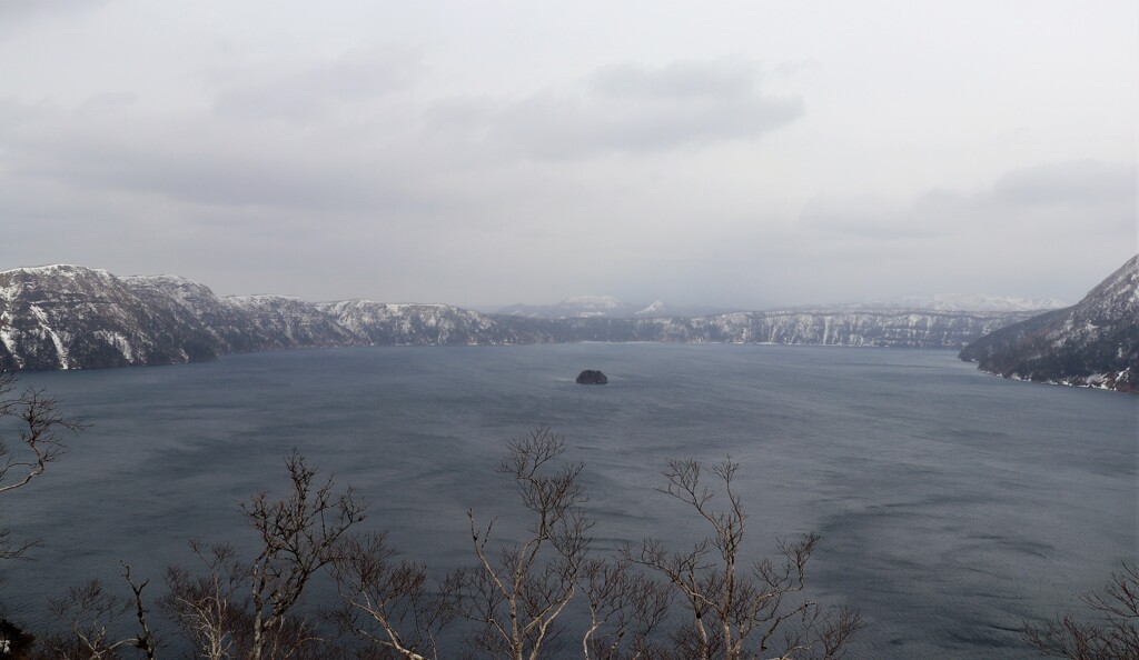 冬の摩周湖　定番風景