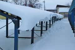 冬の駐輪場