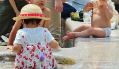 初夏　噴水まわり
