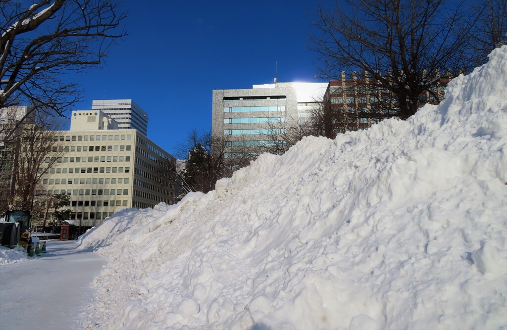 除雪の山