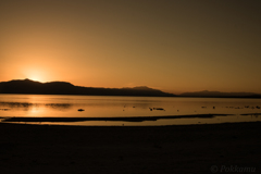 ソルタン湖からの夕日