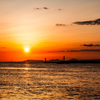 南港 夕日