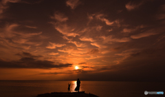 竹富島の夕日を見に