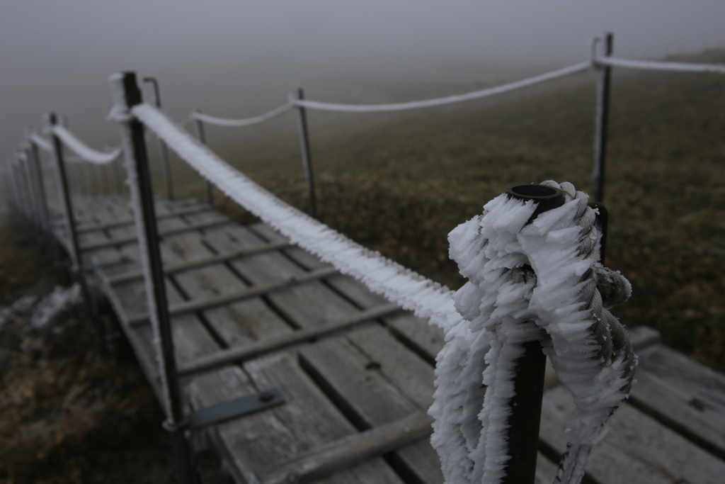 氷のロープ　剣山山頂