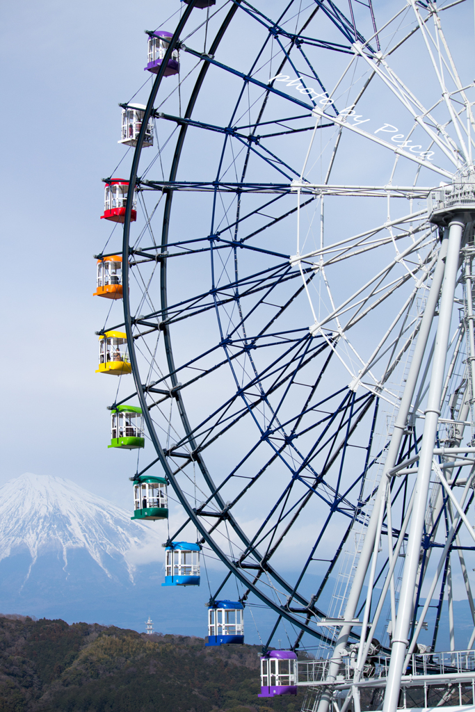 観覧車と富士山