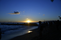 ワイキキの夕日