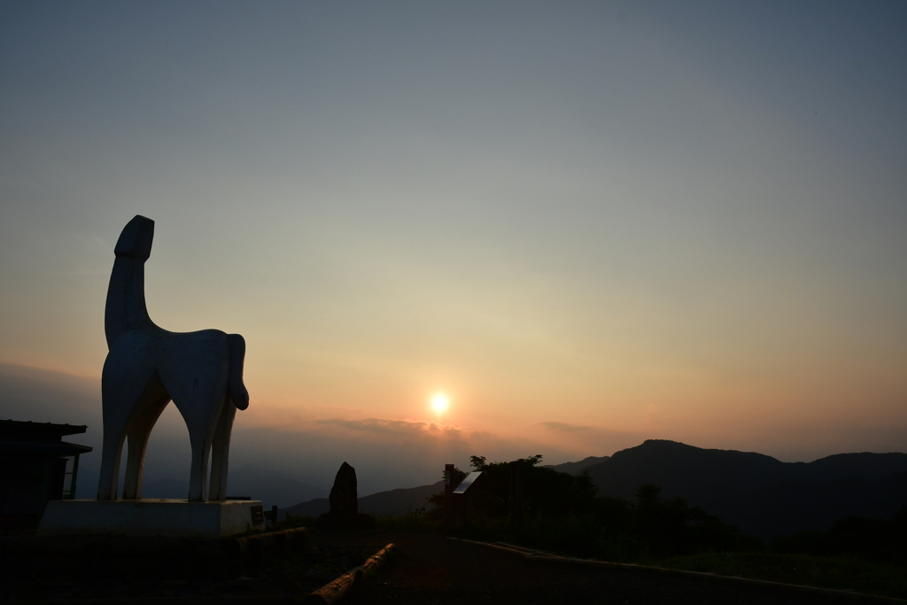 陣馬山からの夕日