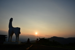 陣馬山からの夕日