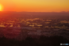 砺波平野の夕焼け