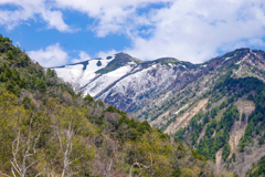 春の雪山