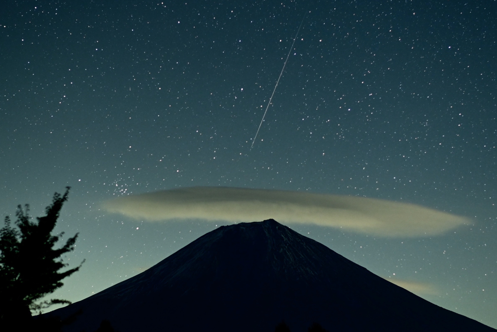富士と流星