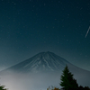 富士と紅葉と流星