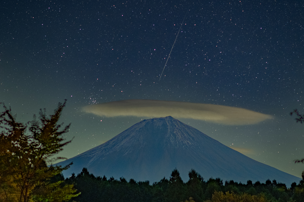 富士と流星