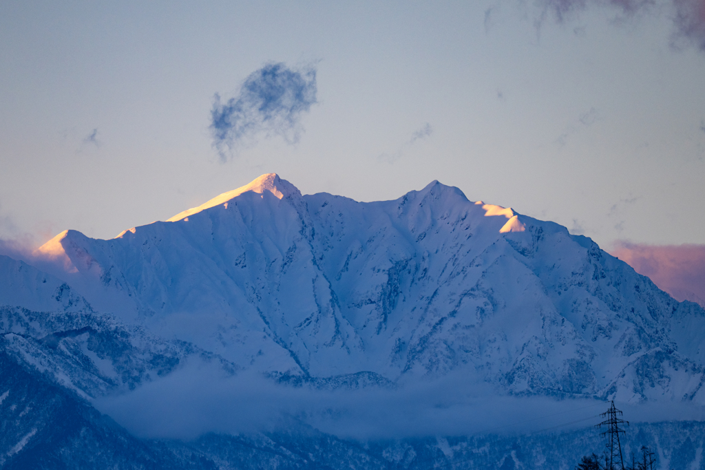 今日の雪山