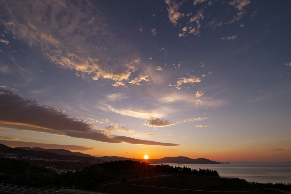 近所の夕陽…