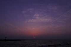 内房の夕日