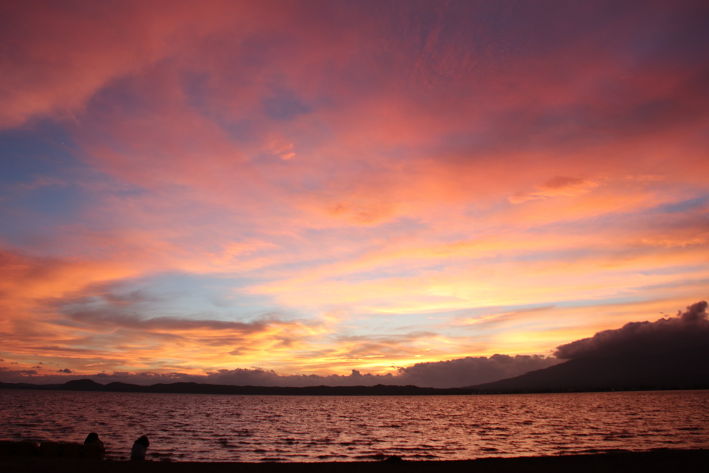 猪苗代湖の夕焼け