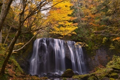 秋色の不動滝
