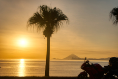 鹿児島湾の夕暮れ