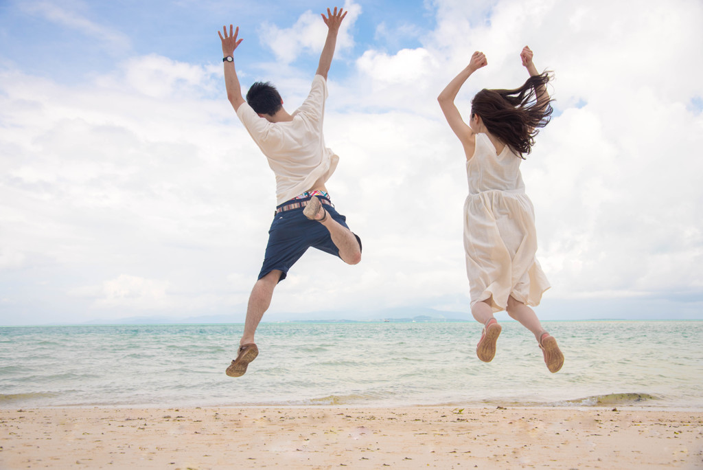 海に向かってJUMP!!
