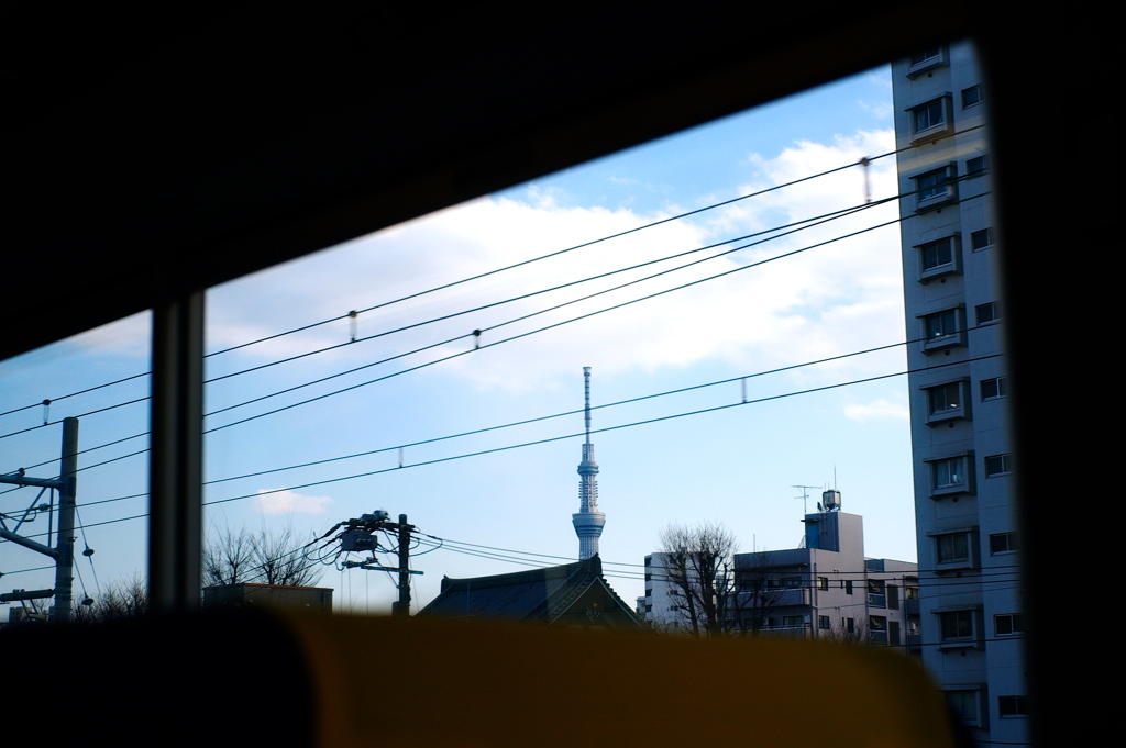 車窓からの晴空塔