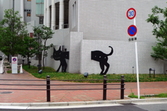 突き抜ける猫