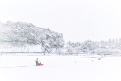雪の金沢城石垣