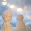 ベランダ雪だるま