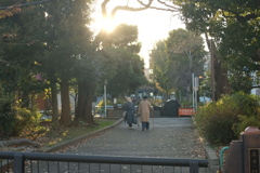 散歩道の老夫婦