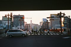 夕暮れの交差点