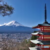 新倉山浅間公園からみる富士山