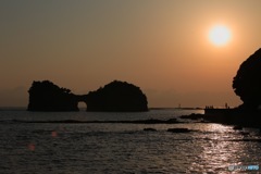 円月島の夕景