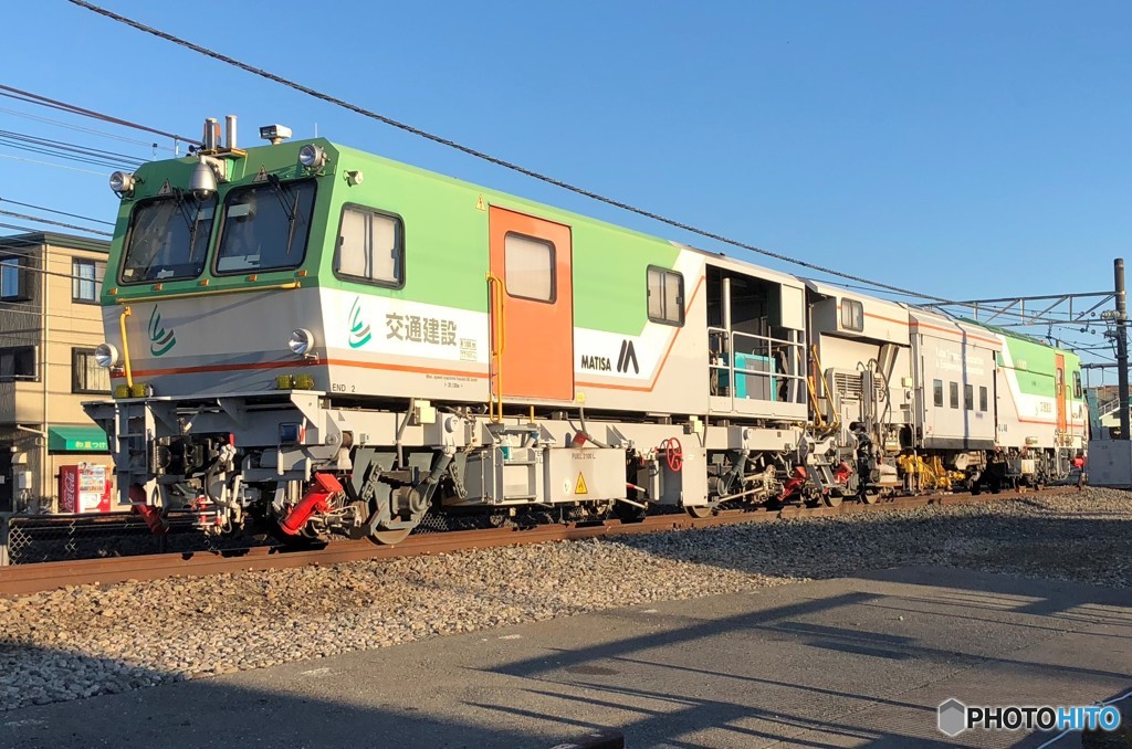 働く電車。