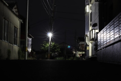夜の道端