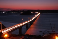 角島大橋の夕景