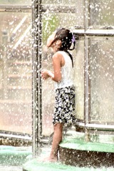 真夏の水遊び