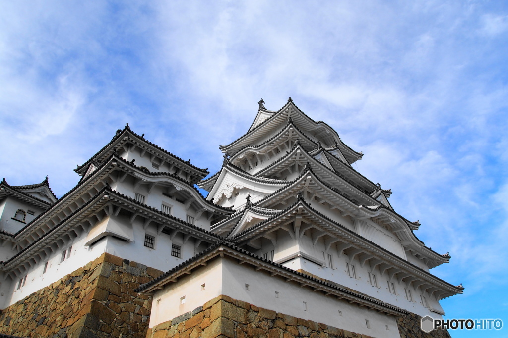 天守閣を見上げて