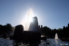 よく歩きました。最後は大阪城公園の噴水で。