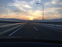 橋上の夕日