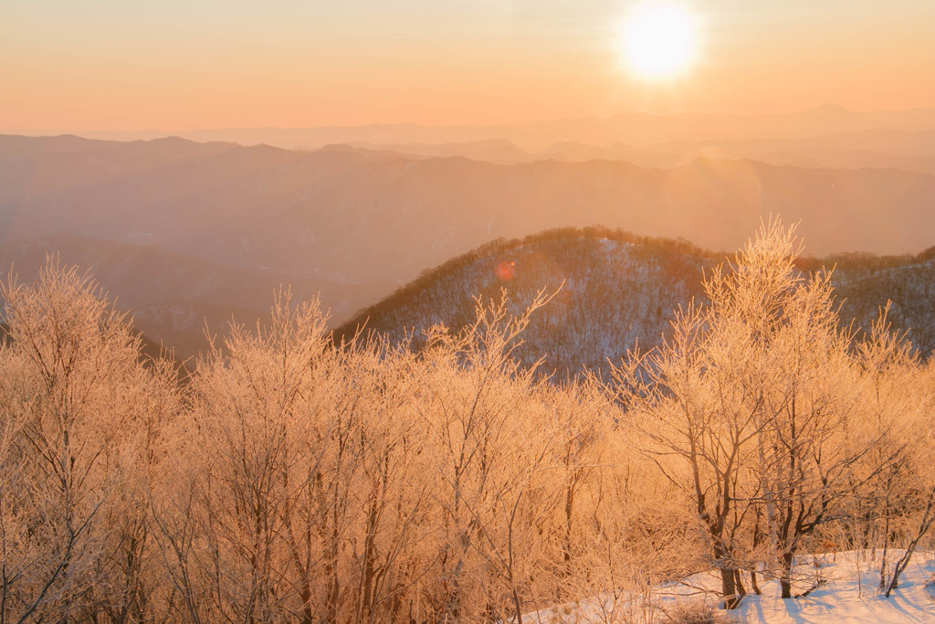赤城山から朝日を見る